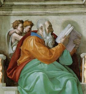 Zacharias part a Sistine chapel, detail