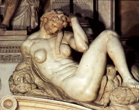 Tomb of Giuliano de' Medici, detail of Night od Michelangelo (Buonarroti)
