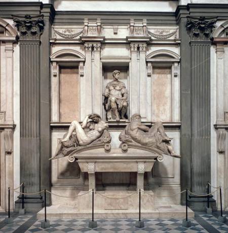 Tomb of Giuliano de' Medici, Duke of Nemours (1479-1516) with the figures of Day and Night od Michelangelo (Buonarroti)