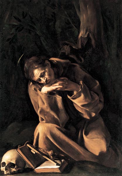 Caravaggio / St.Francis of Assisi / 1606 od Michelangelo Caravaggio