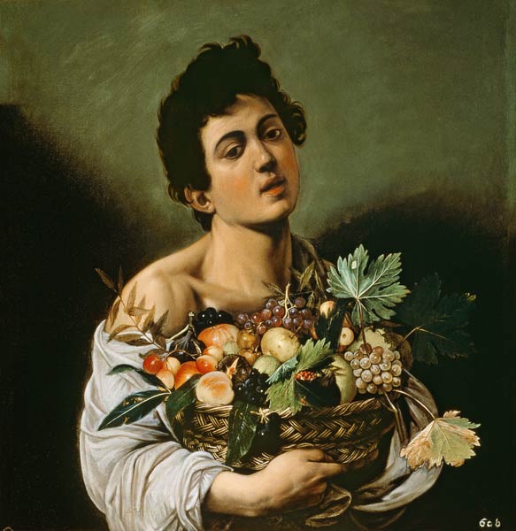 Youth with a Basket of Fruit od Michelangelo Caravaggio