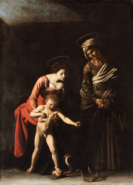 Madonna and Child with a Serpent od Michelangelo Caravaggio