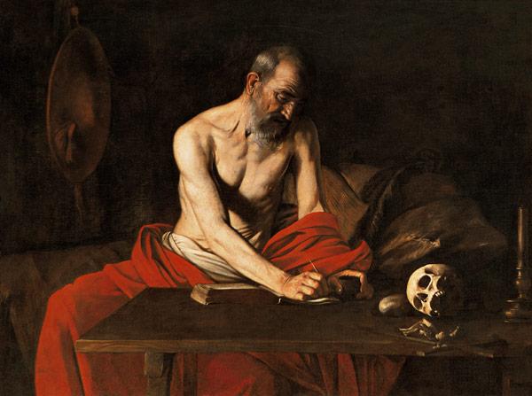 Caravaggio / St.Jerome / Paint./ 1608