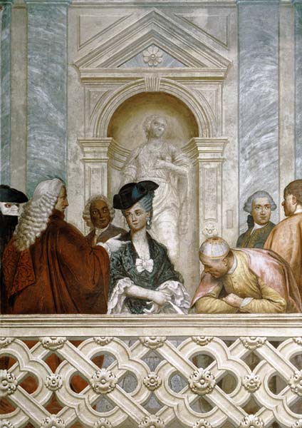 Group of seven notaries including one ecclesiastical figure od Michelangelo Morlaiter