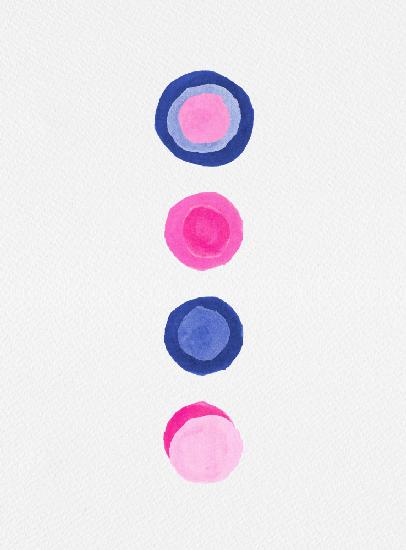 Circles Retro Geomectric Pink Blue