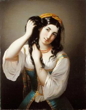 A Sicilian Playing with her Hair