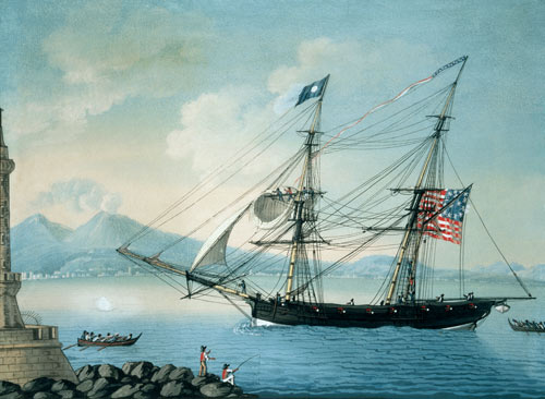 Brig Attatant of Boston coming out of Naples c.1800 od Michele Felice Corne