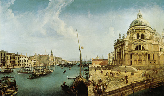 Entrance to the Grand Canal and Santa Maria della Salute, Venice od Michele Marieschi