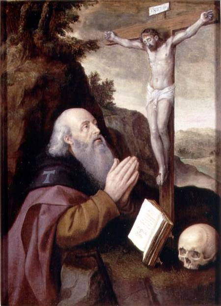St. Anthony Abbot (panel) od Michiel I Coxie