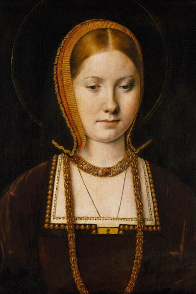 Portrait of a woman, possibly Catherine of Aragon (1485-1536) od Michiel Sittow
