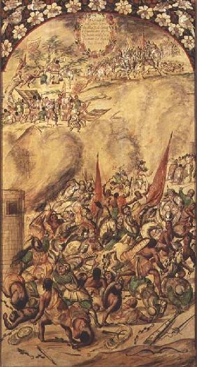 Conquest of Mexico: the Spaniards retreating, 1st July 1520