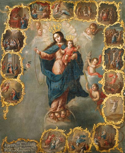 Immaculata in the rosary. od Miguel Cabrera