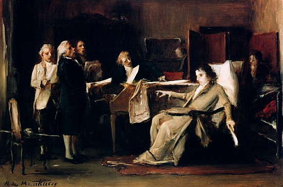Mozart directing his Requiem on his deathbed od Mihály Munkácsy