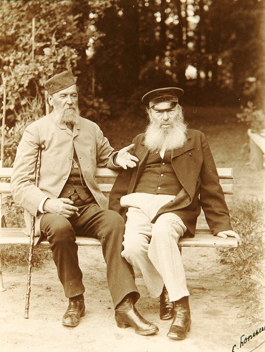 The poets Yakov Polonsky and Afanasy Fet od Mikhail Petrovich Botkin