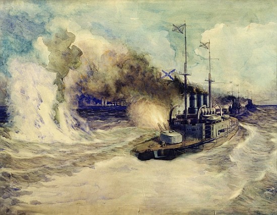 The battle between the Black Sea Fleet and the armoured cruiser Goeben on the 5th November 1914 od Mikhail Mikhailovich Semyonov