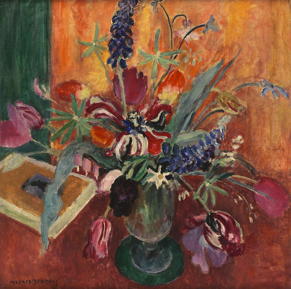 Lupins and tulips, c od Mildred Bendall