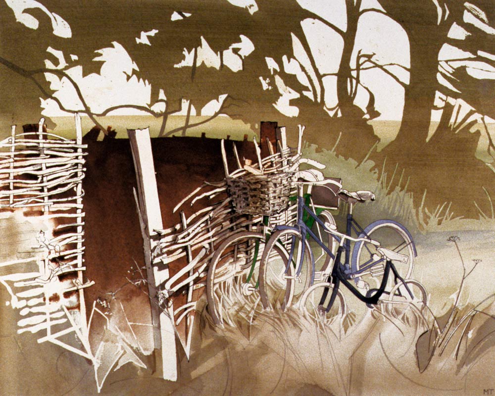 Decrepit Essex Bicycles (w/c on paper)  od Miles  Thistlethwaite