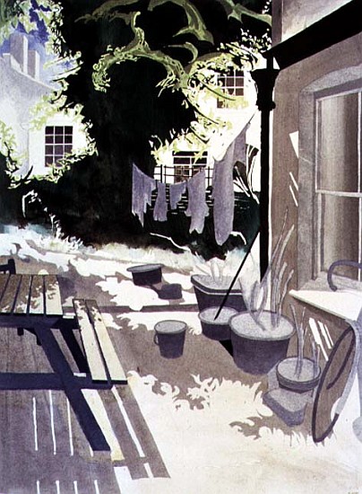 Back-Garden Washing Line, 1992 (w/c on paper)  od Miles  Thistlethwaite