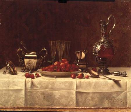 Still Life with Strawberries and Silverware od Milne Ramsey