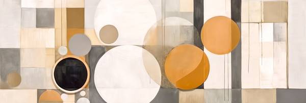 Abstrakte Formen mit Kreisen in verschiedenen Pastellfarben, organische Formen, glatte Linien, ruhig od Miro May