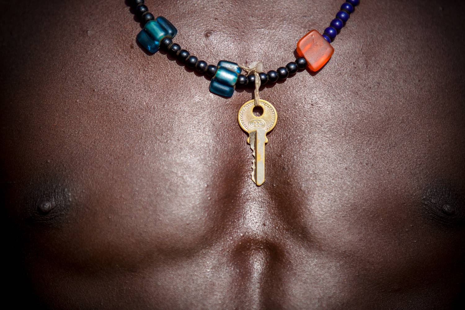 Körper, Schlüssel, Brust, Afrika, Äthiopien, Mann od Miro May