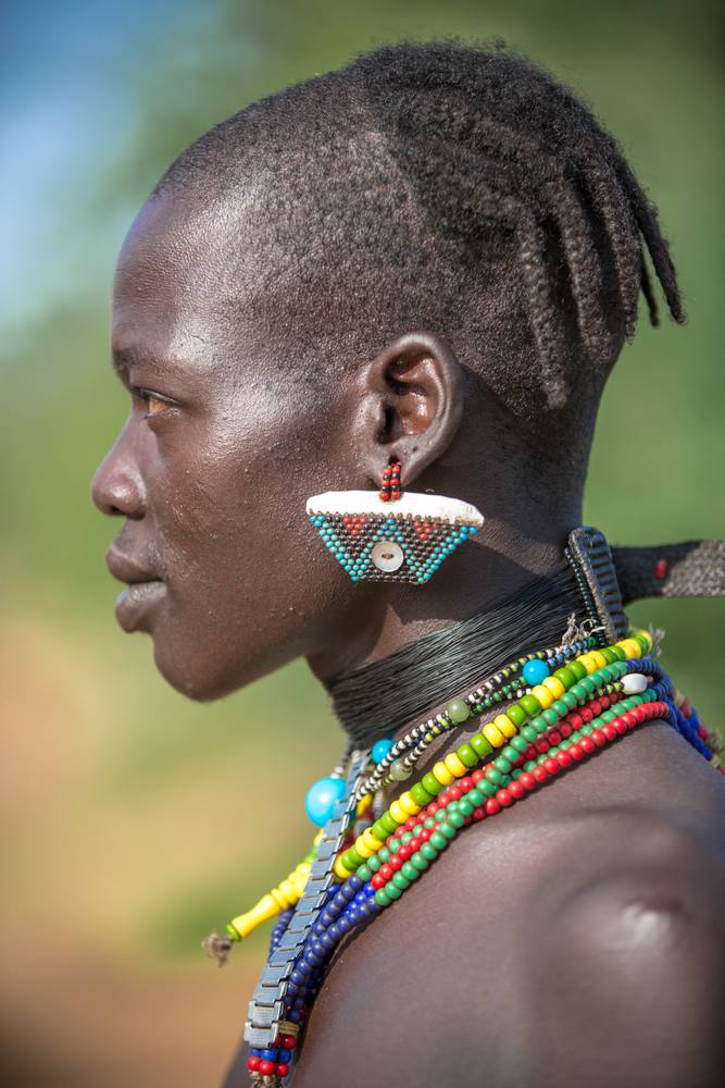 Portrait Mann Äthiopien, Omo Valley, Afrika, Hamer Stamm od Miro May
