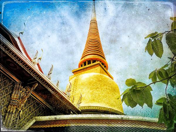 Tempel in Bangkok, Asien, Buddhismus, Retro, Vintage od Miro May