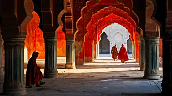 Tempel in Indien. Architektur in Indien. Menschen und Religion od Miro May