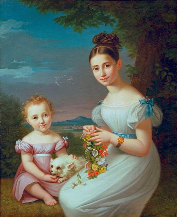 Charlotte und Wilhelm Carl von Rothschild (ihr Bruder; 1828–1901).– od Moritz Daniel Oppenheim