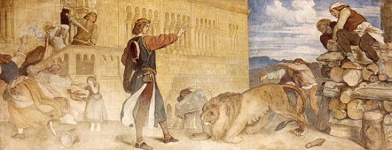 He Treated the Lions as though he was joking, c.1854/55 od Moritz von Schwind