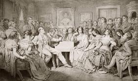 An Evening at Baron von Spaun's: Schubert at the piano among his friends