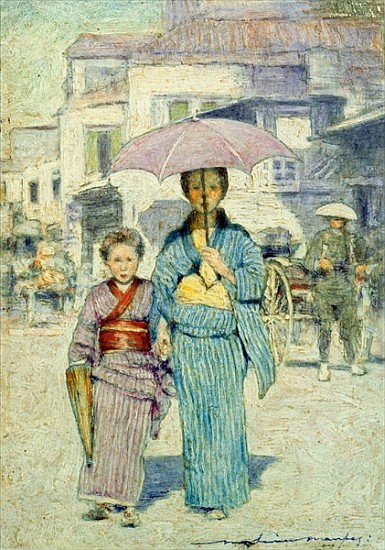 A Japanese Street Scene od Mortimer Ludington Menpes