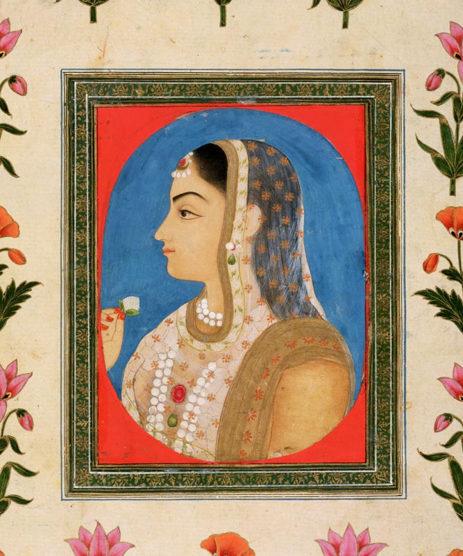 Portrait of a noble lady, from the Small Clive Album od Mughal School