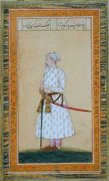 A Prince wearing a sword, from the Small Clive Album od Mughal School