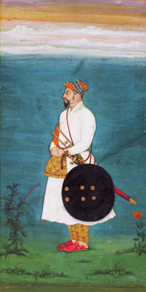 Standing figure of an officer from the Small Clive Album od Mughal School