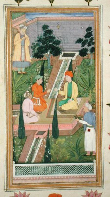 Water gardens, from the Clive Album od Mughal School