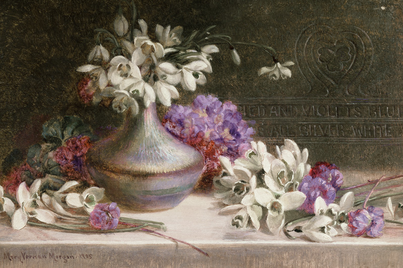 Snowdrops & violets od M.V. Morgan