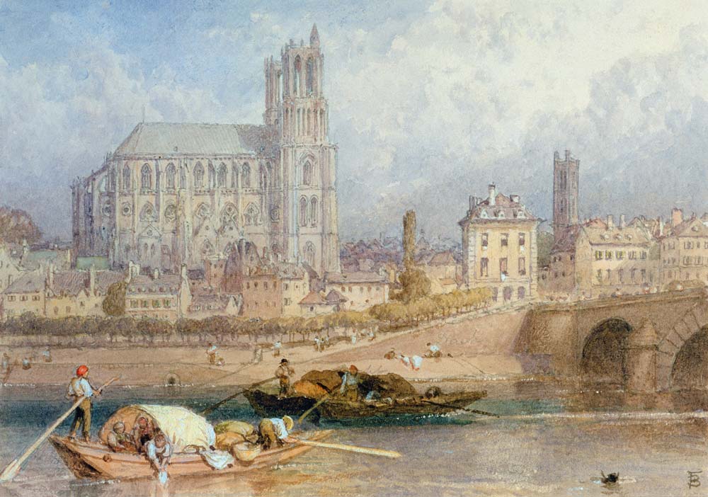 Nantes Cathedral from the River od Myles Birket Foster