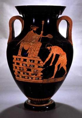 Attic red-figure belly amphora depicting Croesus on his Pyre, from Vulci, c.500-490 BC (pottery) od Myson