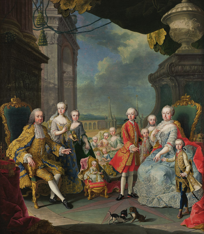 Francois III (1708-65) with his wife Marie-Therese (1717-80) and their children od Mytens (Schule)
