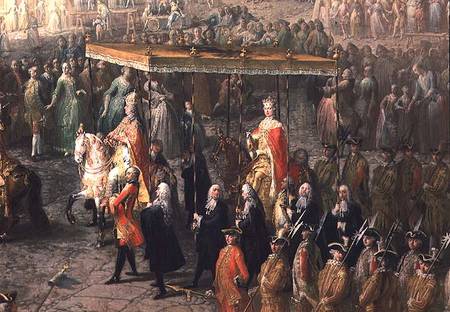 The coronation procession of Joseph II (1741-90) Emperor of Germany, in Romerberg od Mytens (Schule)