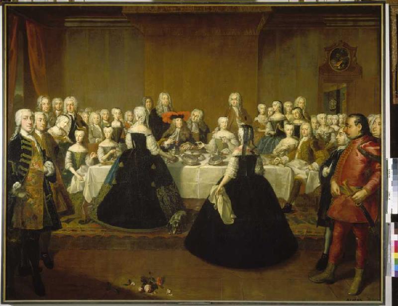 Banquet on the occasion of the wedding of Maria Theresias od Mytens (Schule)
