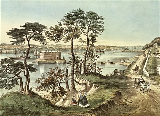 Staten Island and the Narrows from Fort Hamilton od N. Currier