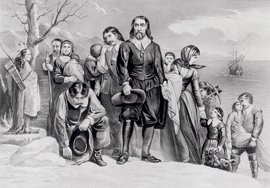 The Landing of the Pilgrims at Plymouth, Mass. Dec. 22nd, 1620, pub. 1876 od N. Currier