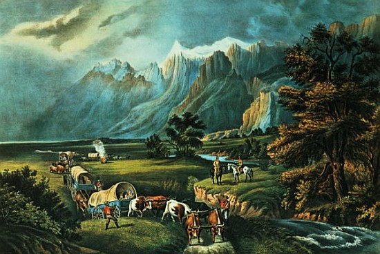 The Rocky Mountains: Emigrants Crossing the Plains od N. Currier