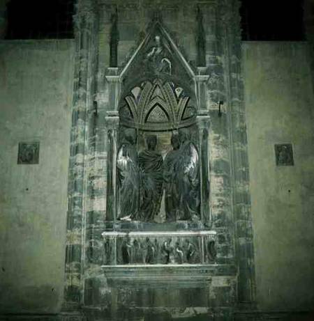 Tabernacle with Four Crowned Saints for the 'Maestri di Pietra e di Legname' guild of Florence od Nanni  di Banco