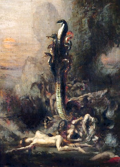 Hercules and the Lernaean Hydra, after Gustave Moreau, c.1876 (detail of 226576) od Narcisse Berchere