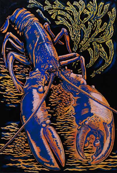Lobster, 1998 (woodcut)  od Nat  Morley