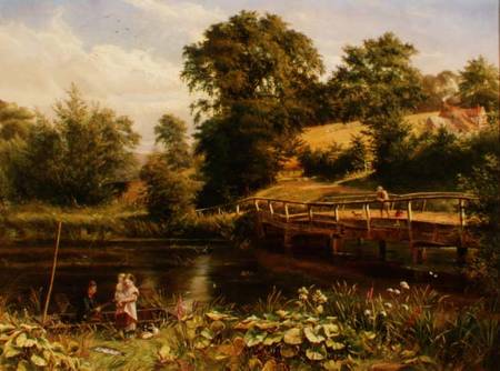 Fishing by the Bridge od Nevil Oliver Lupton