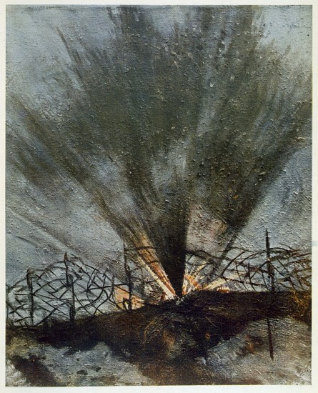 Bursting Shell, from British Artists at the Front, Continuation of The Western Front od Christopher R.W. Nevinson